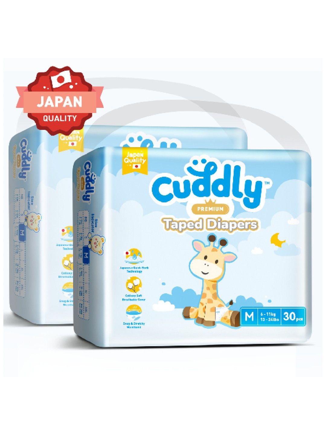 Cuddly [NEW and IMPROVED] Premium Japanese Baby Diap